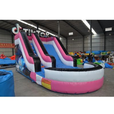 Capacidad máxima 100-500 kg Promoción de eventos comerciales tobogán de agua inflable con piscina