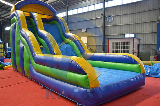 Slide de agua para adultos de PVC comercial rojo de doble carril Slide seco inflable para alquiler de fiestas
