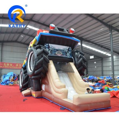 Entrega por mar / aire PVC 3D personalizado Rojo Fuera de carretera Castillo de automóviles Inflable Casa de guardaespaldas para niños
