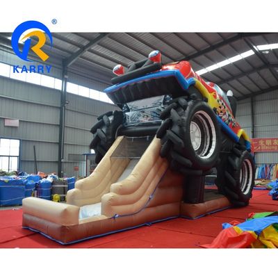Entrega por mar / aire PVC 3D personalizado Rojo Fuera de carretera Castillo de automóviles Inflable Casa de guardaespaldas para niños