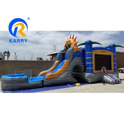 Carril doble deslizamiento inflable y salto castillo de salto para niños rosa globo aerostático casa de salto