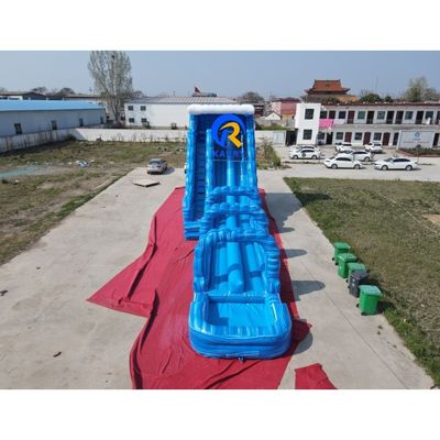 18x4.5x7m Deslizamiento doble para exteriores Deslizamiento de agua inflable Piscina Combo Gran deslizamiento extendido