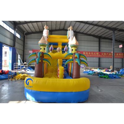 Deslizamiento de agua comercial inflable de gran tamaño de 5 a 10 pasajeros Deslizamiento de palma con piscina