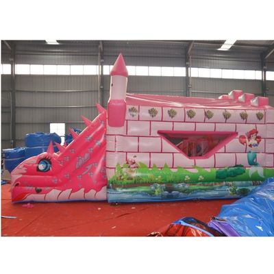 Casa de rebotes camaleón y tobogán inflable rosa para el castillo de salto de trampolín unisex