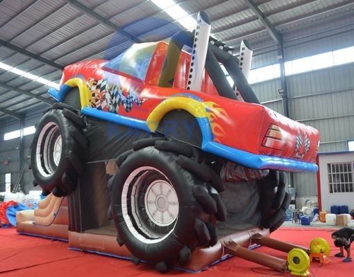 OEM Acceptable PVC Off-road Car Car Trampolín Combinación de toboganes Castillo elástico