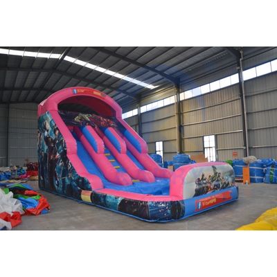 Impresión digital comercial de tamaño para adultos deslizador inflable combo de agua con fuego buen patrón