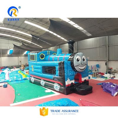 Características Deslizamiento hinchable portátil dentro del centro comercial 2024 Deslizamiento de tren de dibujos animados Trampolín