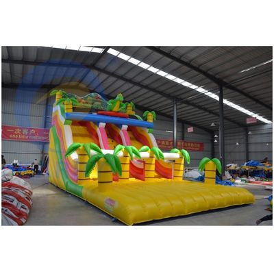 Jardín de juegos público al aire libre Inflable Jumping Bouncy Castle con carril de deslizamiento extra ancho
