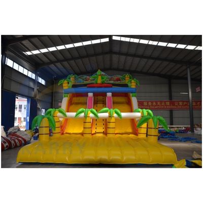 Jardín de juegos público al aire libre Inflable Jumping Bouncy Castle con carril de deslizamiento extra ancho