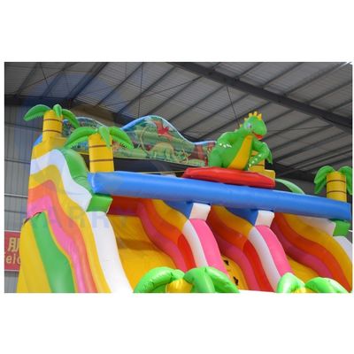 Jardín de juegos público al aire libre Inflable Jumping Bouncy Castle con carril de deslizamiento extra ancho