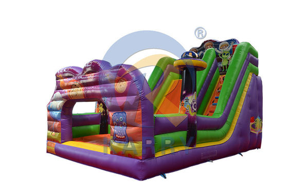 PVC comercial húmedo seco espacio de viaje tobogán inflable casa de rebote para niños y adultos