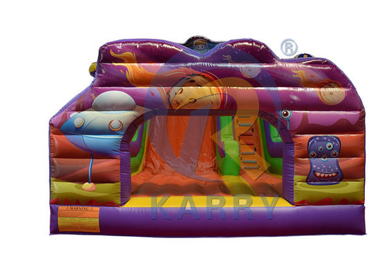 PVC comercial húmedo seco espacio de viaje tobogán inflable casa de rebote para niños y adultos