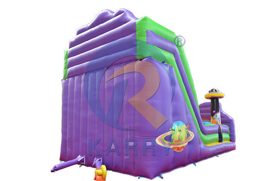 PVC comercial húmedo seco espacio de viaje tobogán inflable casa de rebote para niños y adultos