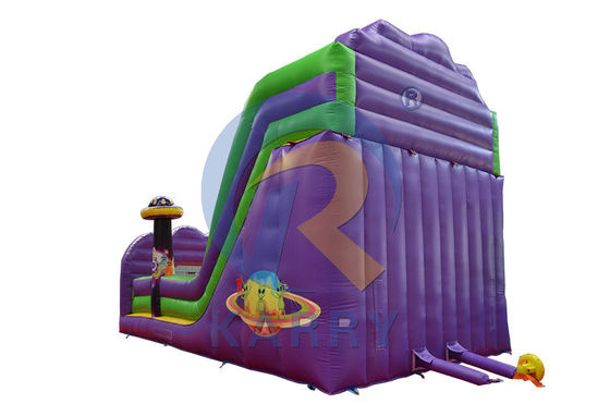 PVC comercial húmedo seco espacio de viaje tobogán inflable casa de rebote para niños y adultos