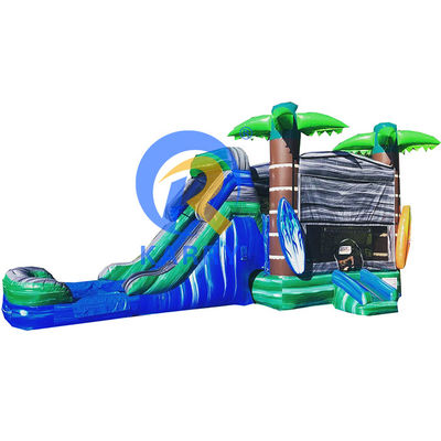 Deslizamiento acuático unisex de doble carril y castillo saltante Casa de salto inflable comercial