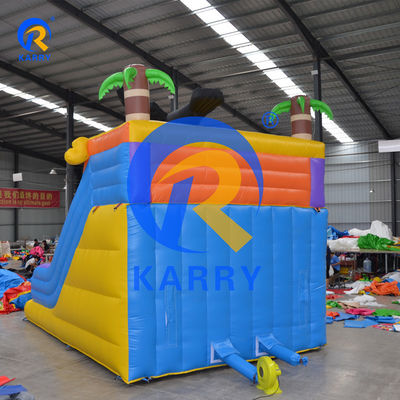 Combo de toboganes inflables para patios infantiles con carril muy ancho y agua