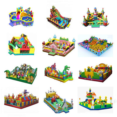 Jardín de juegos para niños inflables castillo de salto con diapositiva de color personalizado