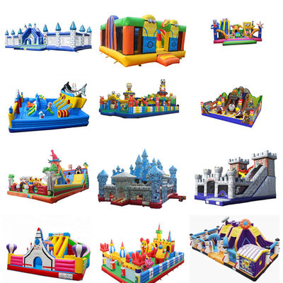 Jardín de juegos para niños inflables castillo de salto con diapositiva de color personalizado