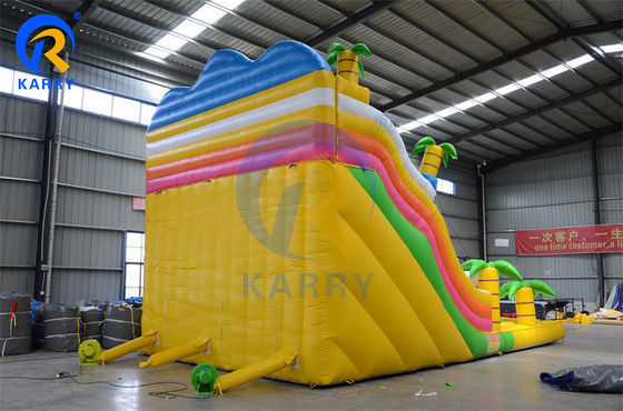 Casa de salto con tobogán comercial de dinosaurios tropicales