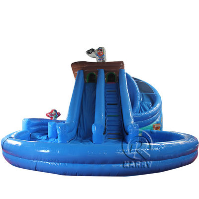 Entretenimiento al aire libre Gran tobogán de agua inflable con temática pirata para fiestas infantiles