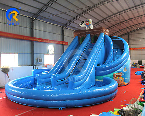 Entretenimiento al aire libre Gran tobogán de agua inflable con temática pirata para fiestas infantiles