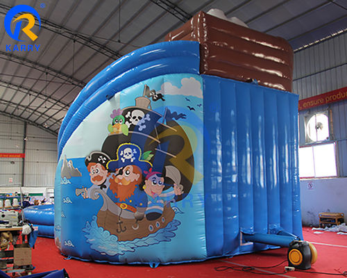 Entretenimiento al aire libre Gran tobogán de agua inflable con temática pirata para fiestas infantiles