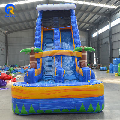 Parque de Oportunidad de grado comercial tobogán de agua inflable con castillo de rebote y piscina