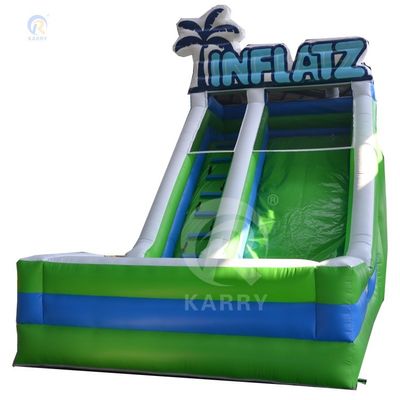 Deslizamiento de agua inflable para niños y adultos Juega con material de PVC verde Puede ser personalizado