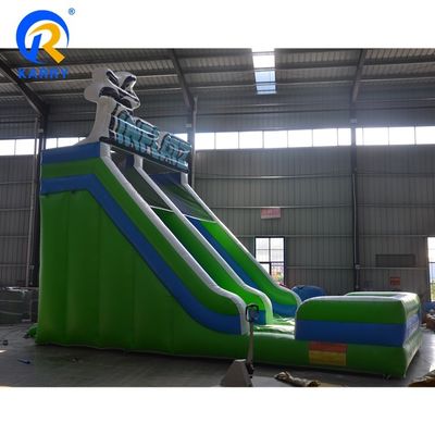 Deslizamiento de agua inflable para niños y adultos Juega con material de PVC verde Puede ser personalizado