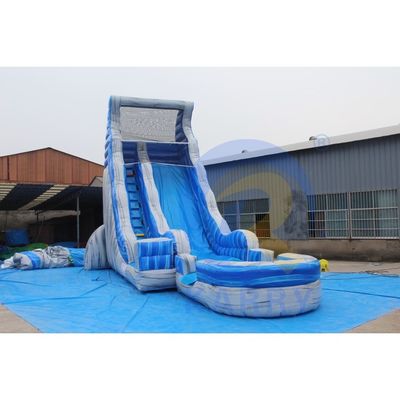 Magic Large Crush Running Bouncy Games Comercial 32 pies azul largo tobogán de agua inflable