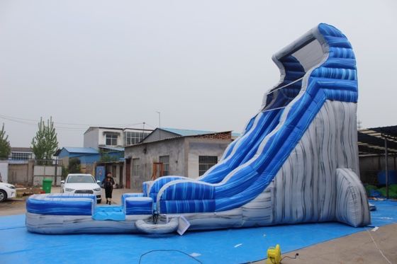 Magic Large Crush Running Bouncy Games Comercial 32 pies azul largo tobogán de agua inflable