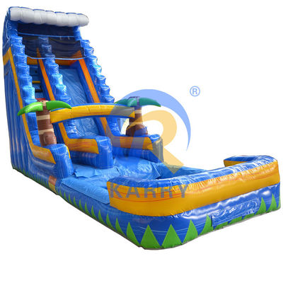 Parque de juegos al aire libre Gran tobogán de agua de palma CE soplador de aire estándar incluido