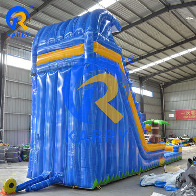 Parque de juegos al aire libre Gran tobogán de agua de palma CE soplador de aire estándar incluido