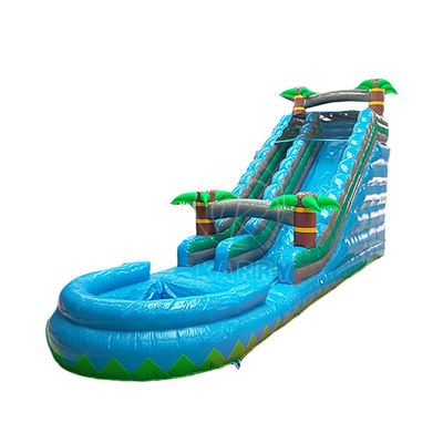 Jardín de juegos para niños con piscina con tobogán de agua de palma inflable con certificación CE