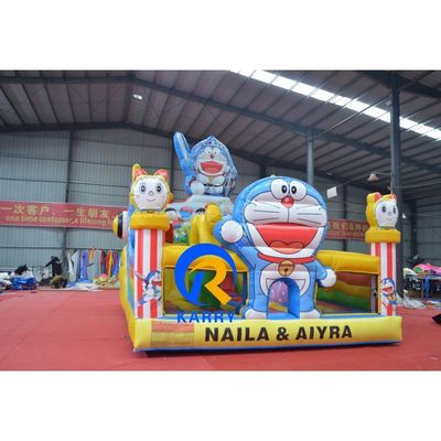 Niños Inflable Castillo Rebosa Ding dang Tema de Gato Salto Salvadora Casa con tobogán