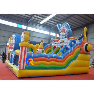 Niños Inflable Castillo Rebosa Ding dang Tema de Gato Salto Salvadora Casa con tobogán