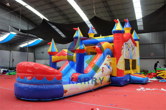 Casa de rebote inflable con deslizamiento de PVC Castillo amarillo