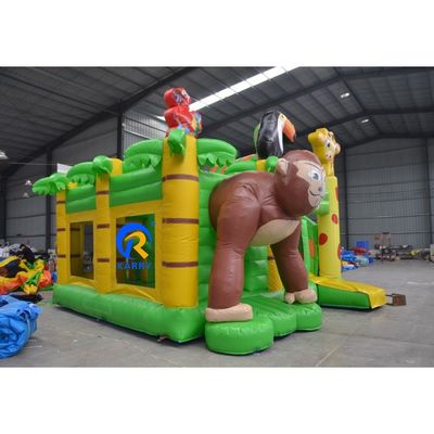 Unisex portátil Animal Paradise Inflable Casa de rebote con deslizamiento húmedo seco soplador de trabajo pesado incluido