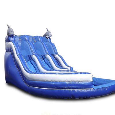Centro comercial Casa de salto inflable con piscina y dos toboganes Instalación conveniente