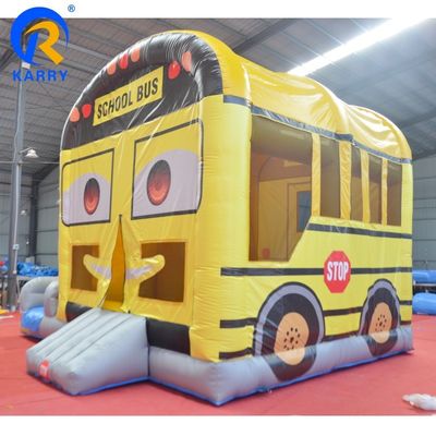 Mejorar su parque infantil autobús de la escuela Inflable portero con deslizamiento y salto castillo