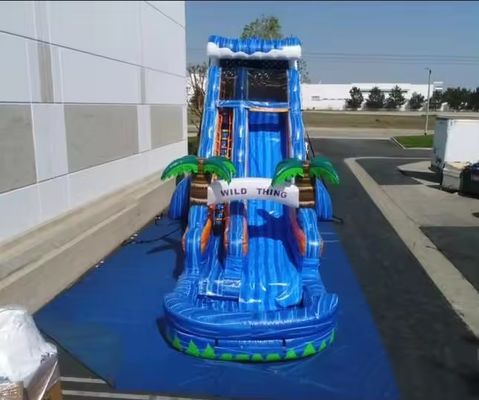 Equipo de parque acuático de toboganes inflables tropicales Trae la playa a tu patio trasero