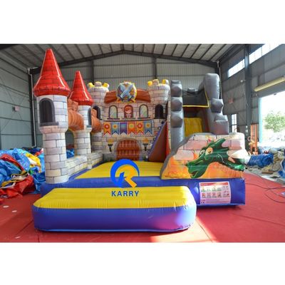 Alquiler de fiestas Inflable Castillo del Dragón Salto salto con deslizamiento y soplador CE