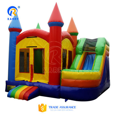 CE soplador y accesorios de reparación Popular Casa de rebote inflable colorida con tobogán