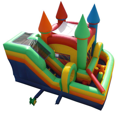 CE soplador y accesorios de reparación Popular Casa de rebote inflable colorida con tobogán
