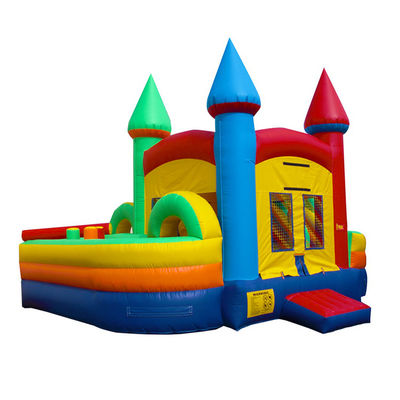 CE soplador y accesorios de reparación Popular Casa de rebote inflable colorida con tobogán