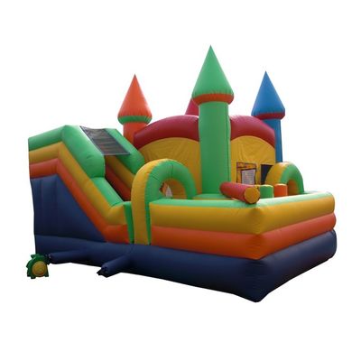 CE soplador y accesorios de reparación Popular Casa de rebote inflable colorida con tobogán