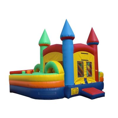 CE soplador y accesorios de reparación Popular Casa de rebote inflable colorida con tobogán