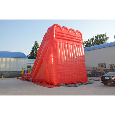 Verano debe tener un tobogán de agua inflable multicolor con piscina y tirolina OEM aceptable