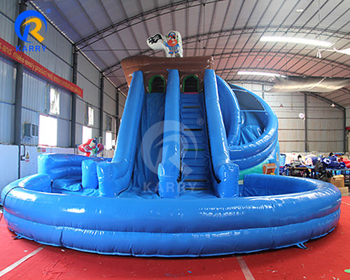 Accesorios de soplador de aire estándar CE para tobogán de agua inflable de palma azul al aire libre