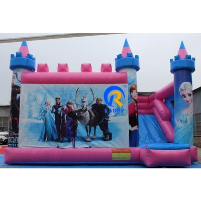 Blue Rental Inflable castillo de salto con tema congelado combo castillo de salto con tobogán